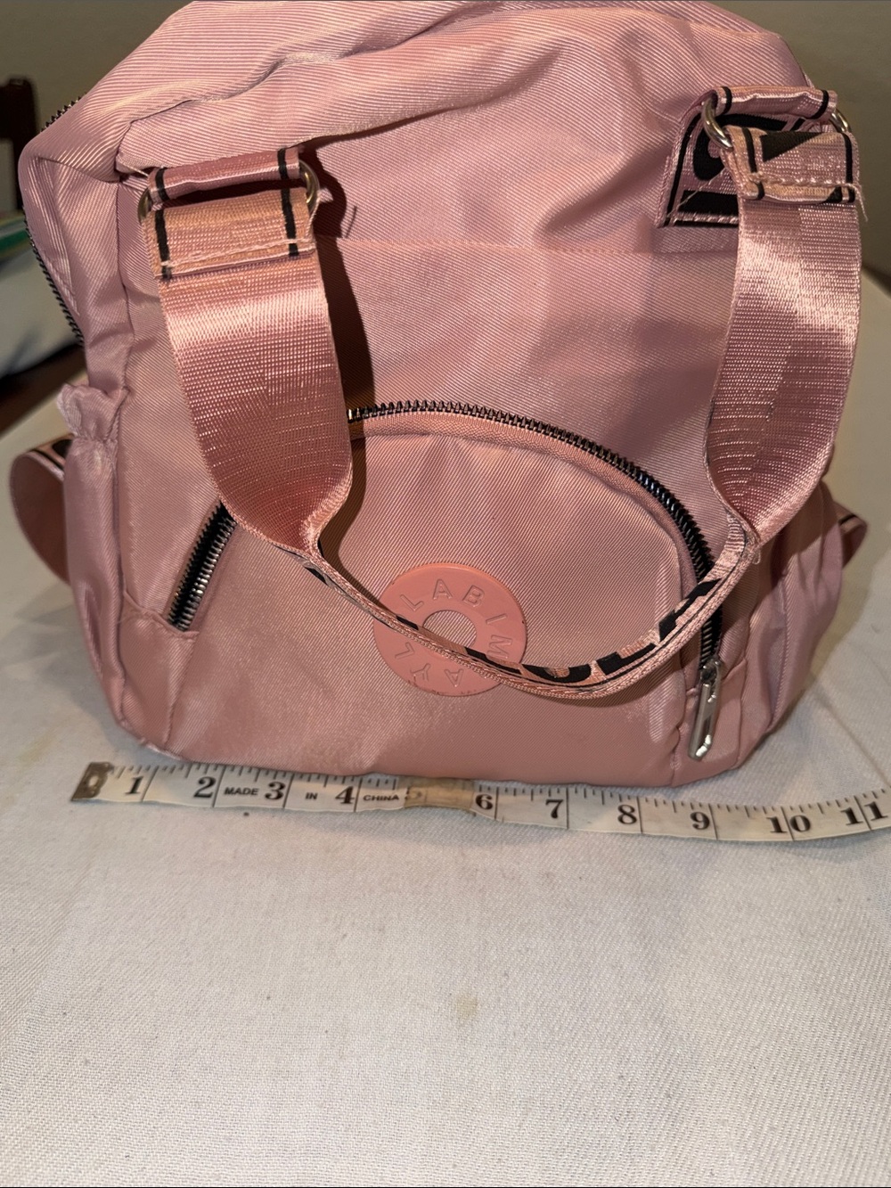 T0308114 Bimba Y Lola Barbi Pink Nylon Bag Backpack EUC see pics for Size - Picture 10 of 11